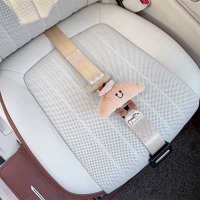 Car seat belt — for late pregnancy driving, co-pilot fixed - three-point-anti-strangling-safety-belt-beige-and-beige-beret