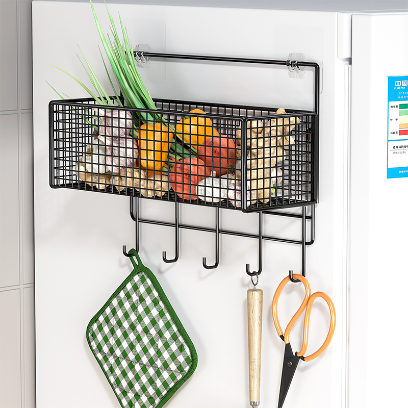 The side storage wall-mounted rack for the 8N refrigerator, a multi-functional shelf above the side kitchen storage beside the refrigerator.