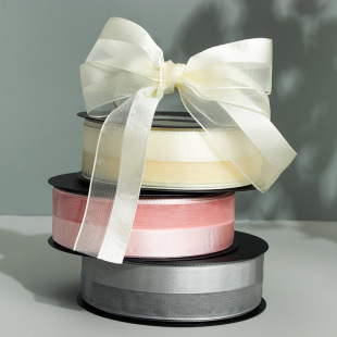 2.5cm Korean version of the new hazy gauze handmade DIY packaging material flowers ribbon hair accessories hair clip ribbon