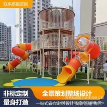 儿童不锈钢非标无动力旋转滑梯设备大型室户外幼儿园游乐场设施