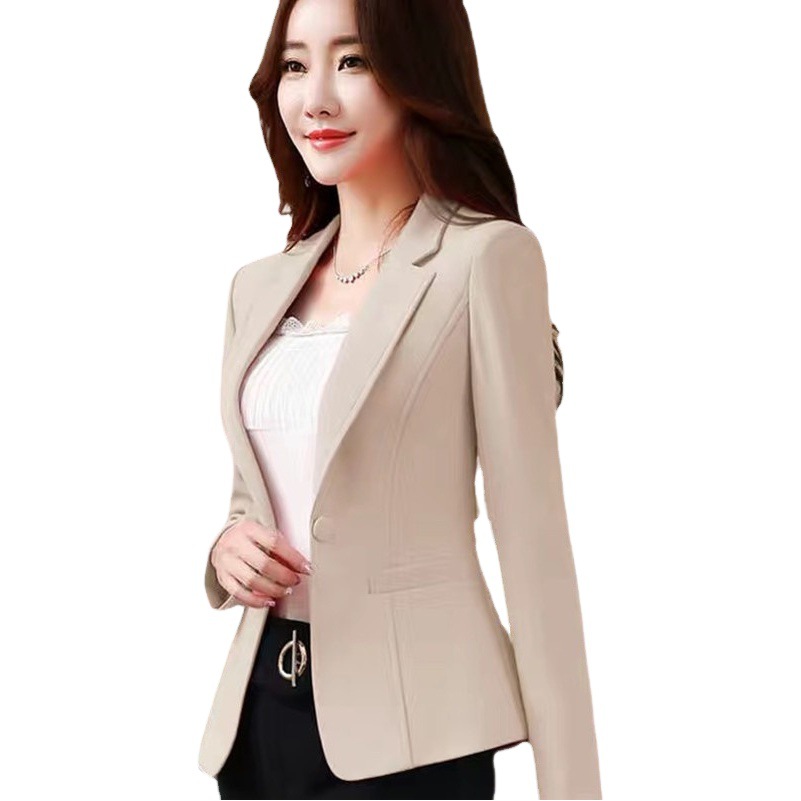 Chaqueta de Traje Casual Ajustada de Poliéster para Primavera y Otoño