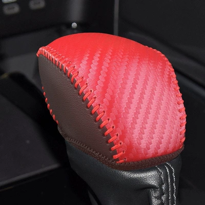 shift knob cover, Wildlander, Sürətlər qutusu və əl tormozu başlıqları - red-carbon-genuine-leather
