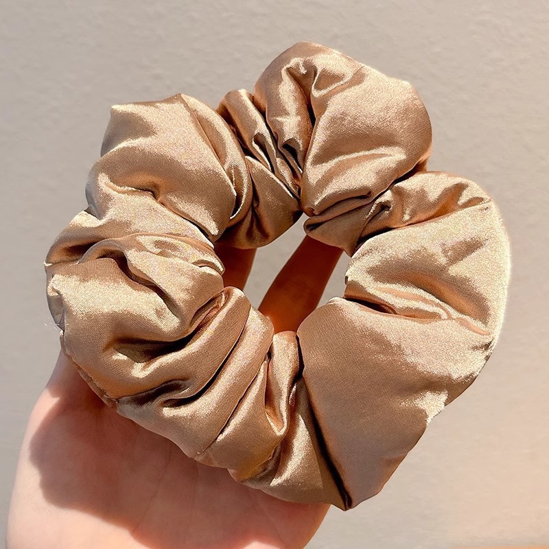 Corbata de pelo de intestino de lunares de crema grande coreana, gomas de goma de cola de caballo suaves para mujer, accesorios para el cabello de bola, accesorios para el cabello, cuerda para la cabeza