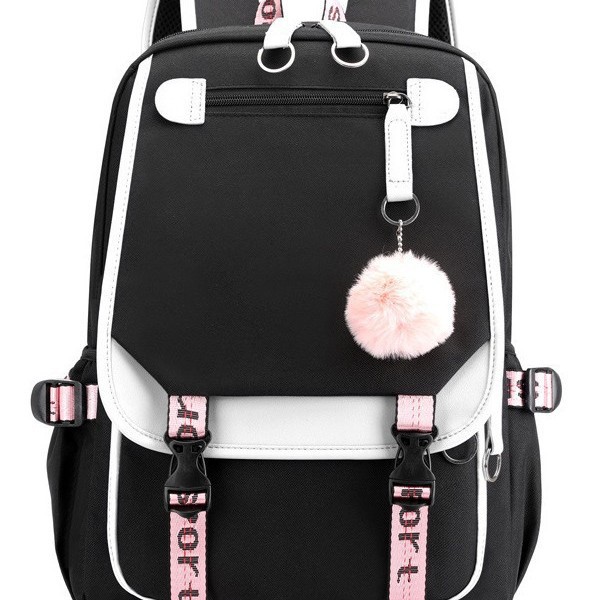 Cross-Border Casual Korean Schoolbag Outdoor Large-Capacity Junior High School Student Solid Color Simple Multi-Layer Computer Bag Backpack