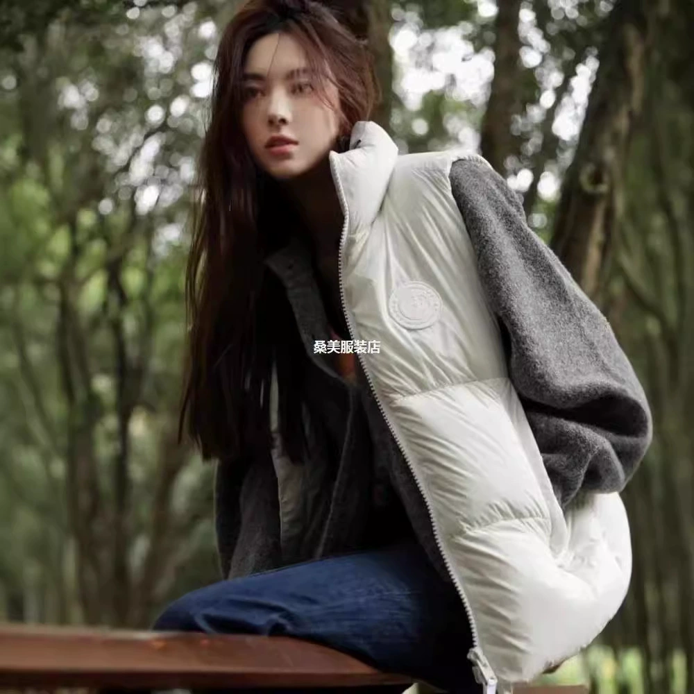 Down jacket, vest, warm capsule with down, (Physicals), white clothing