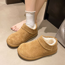保暖雪地鞋乐福博肯豆豆鞋毛毛棉鞋女2025新款冬季平底加绒勃肯鞋