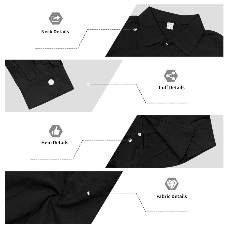 Set camicia in lino da uomo maniche lunghe completo casual mare_voghion.com