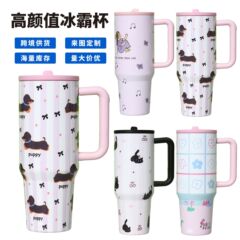 2025新款巨无霸冰霸杯大容量吸管保温杯女生办公室高颜值水杯批发