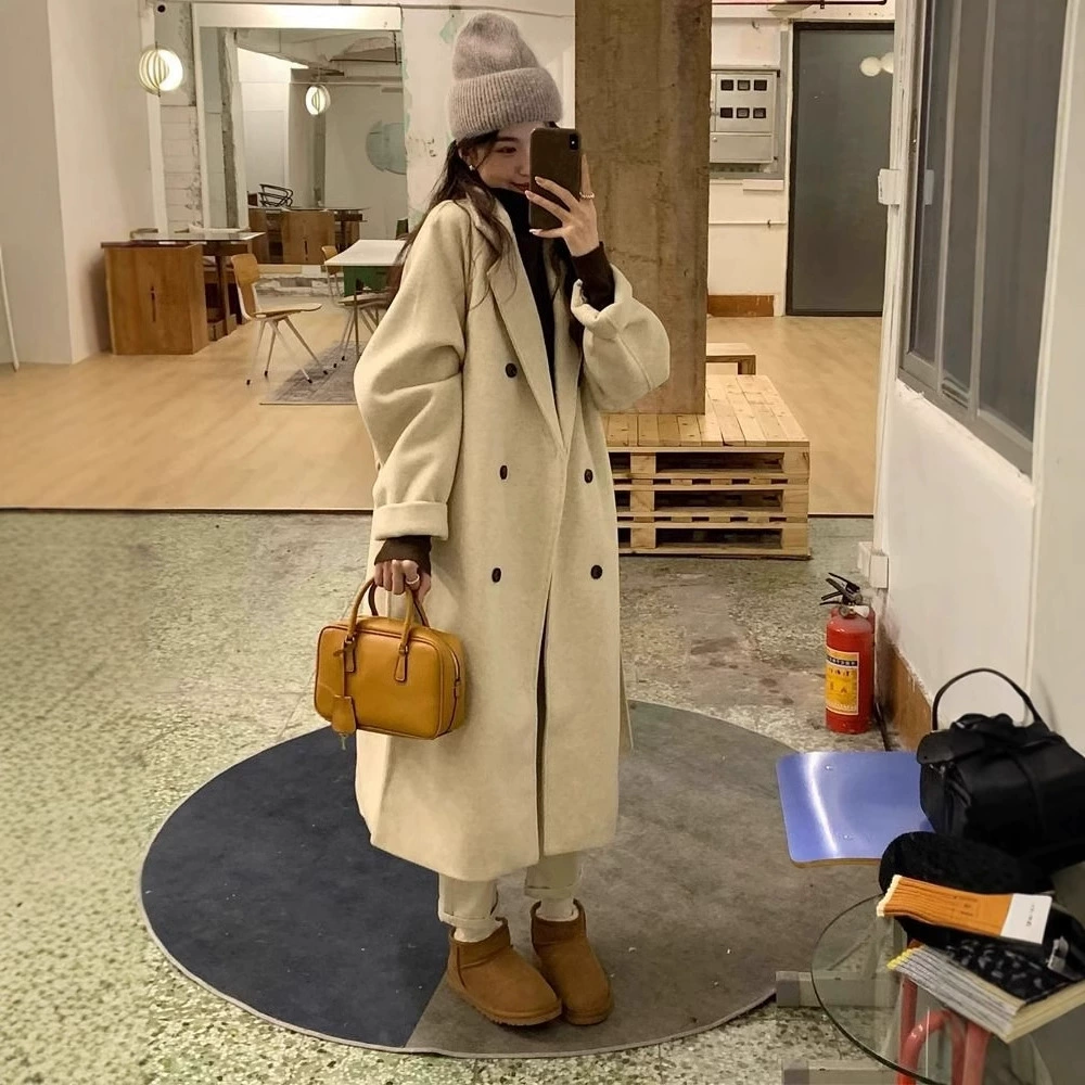 Демисезонное woolen пальто высокого качества, увеличенная толщина