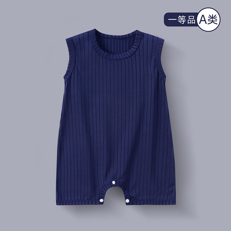 Baby Sleeveless Suit Summer Pajamas Thin Vest Wrap Fart Suit Newborn Baby Climbing Suit Pullover Hare Clothes