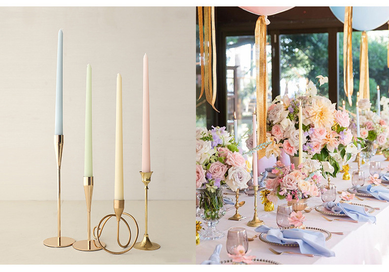 Title 7, Velas Largas Retro de Colores para Banquetes Bo...