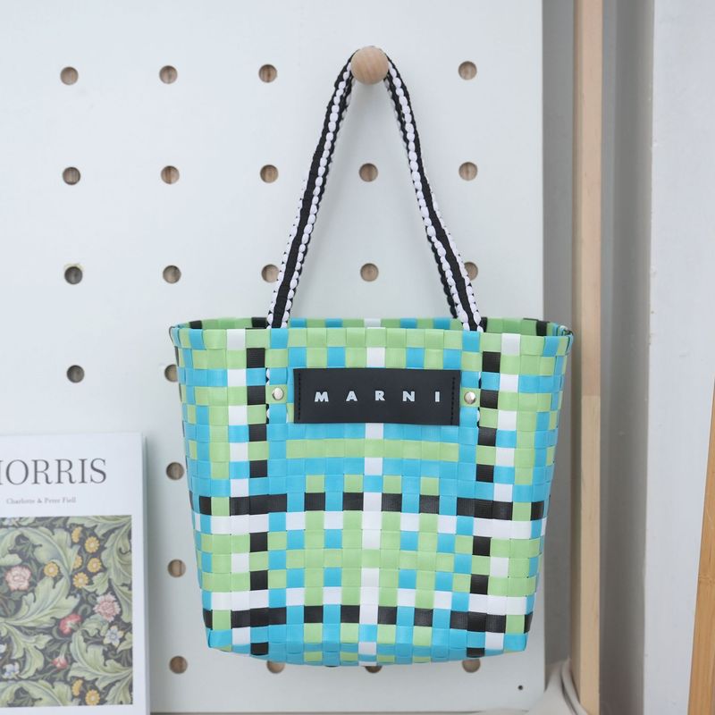 新しいMARNI野菜バスケット大容量お土産ギフトバッグトートバッグ手織りバッグハンドバッグバッグ|undefined