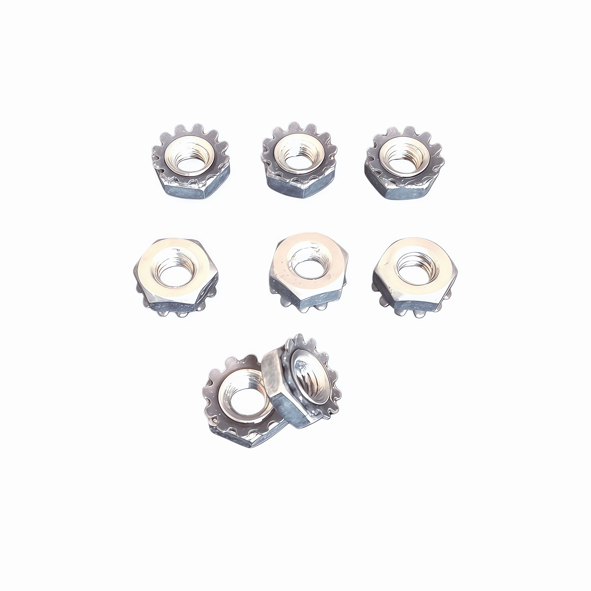 厂家产销带齿防滑螺母K型螺母带防滑垫圈K帽M4-P0.7*4.1*8.15