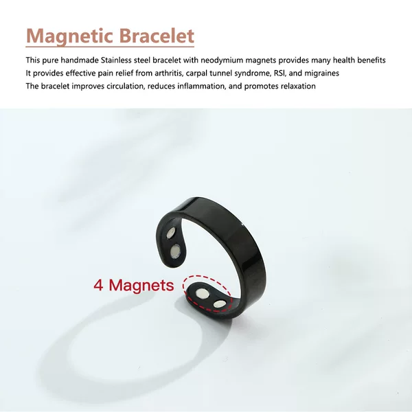 Stainless Steel Decompression Ring Magnetic Two Magnet Ring Opening Adjustable Cross-Border New Hot Selling to Assist Sleep