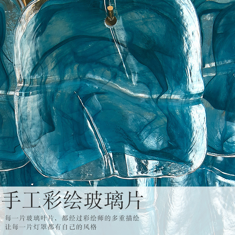 法式中古风玻璃吊灯穆拉诺客厅吊灯餐厅吊灯轻奢复古手工玻璃吊灯|undefined