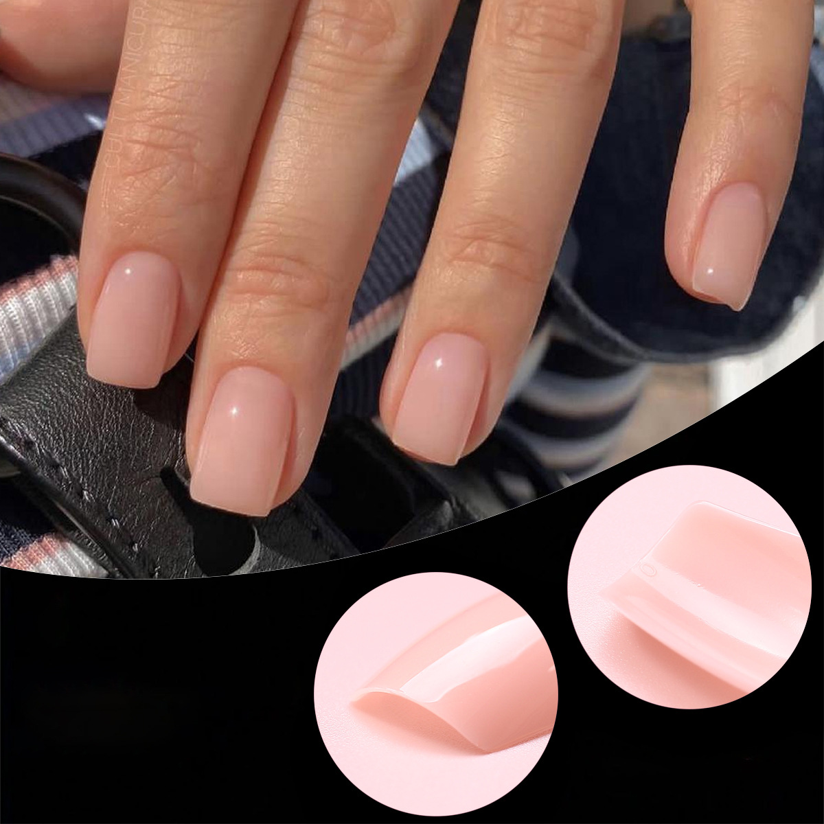 Inswind Uña 120 piezas de caja de armadura alta sensación desnuda rosa uña corta alta sensación de otoño desmontable