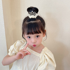 Children's Crown Headpiece Princess Hair Ribbon Korean New Pearl Hair Ring Little Girl Hair Tie Ponytail Rubber Band