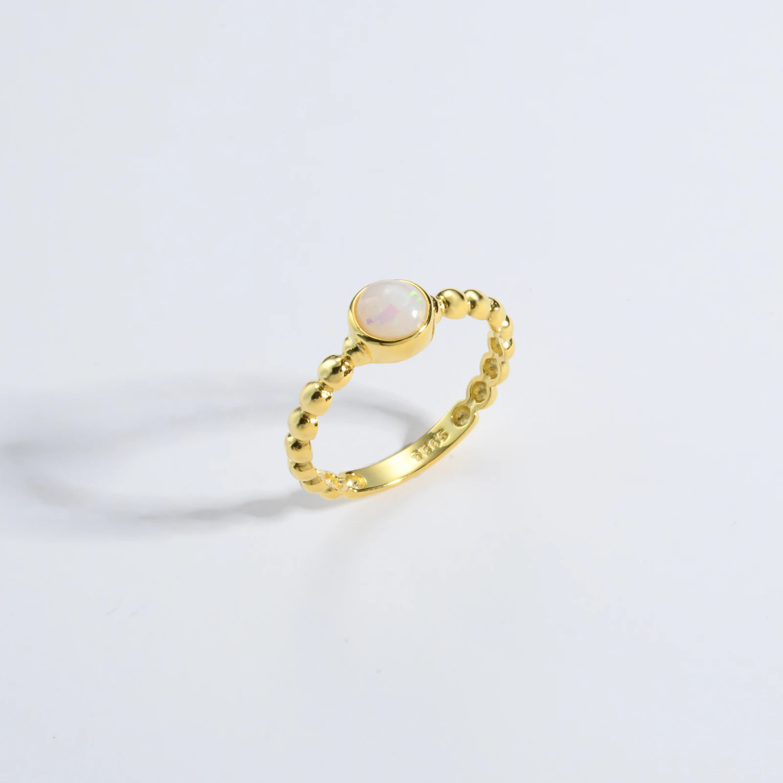 Women's Gender 925 Sterling Silver Opal Geometric Rings 925 Sterling Silver Rings