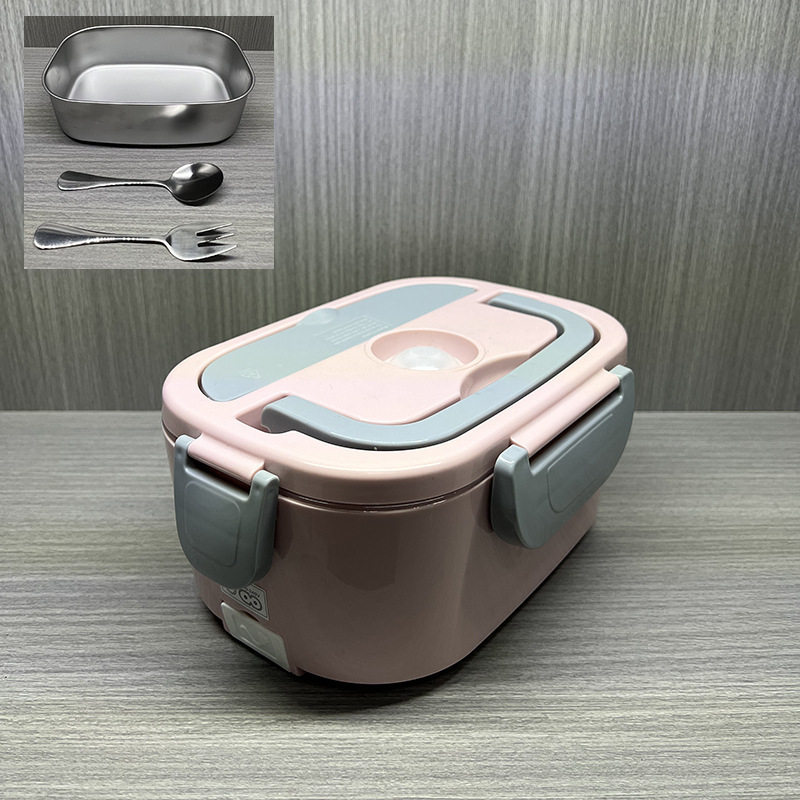車載家庭用電熱弁当箱304ステンレス加熱弁当箱ダブル電圧保温出勤ご飯付き熱飯神器|undefined