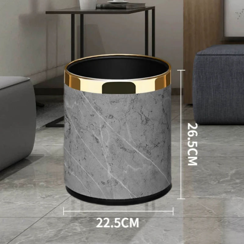 10L círculo de oro-doble patrón de mármol gris de alta calidad