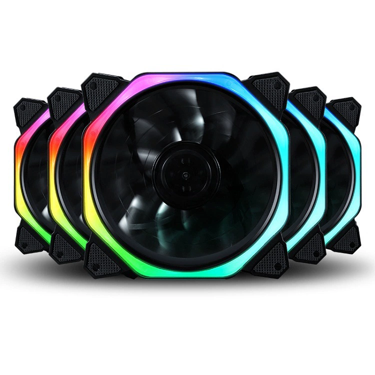 Вентилятор корпуса ПК 12 см «куб Рубика» Aurora, радиаторный вентилятор RGB с дневной сменой цвета, многоотверстный светодиод