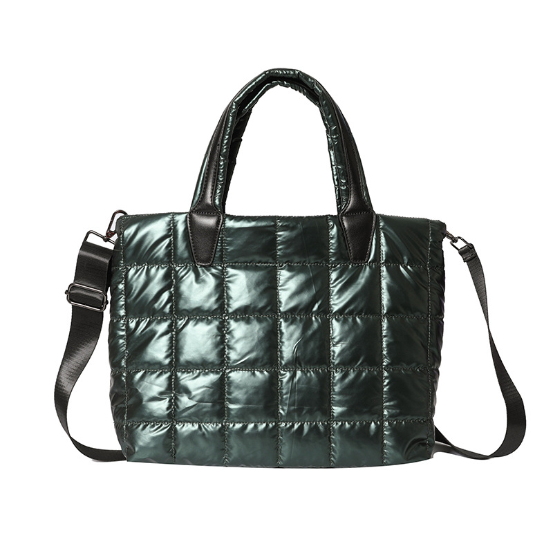 Bolso de mano acolchado de algodón de gran capacidad para mujer, nuevo bolso de moda 2024, bolso cruzado de hombro de alta gama para ir al trabajo