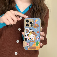 牛仔kt猫秋冬款苹果17promax手机壳新款iPhone16女款羽绒服防摔