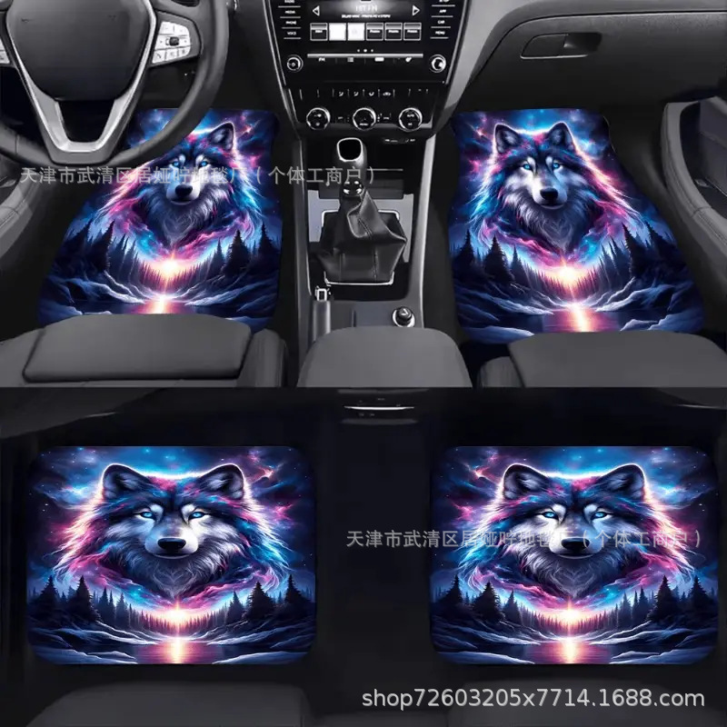 跨境美式汽车脚垫耐脏易打理汽车脚垫动物花卉装饰汽车脚垫现货