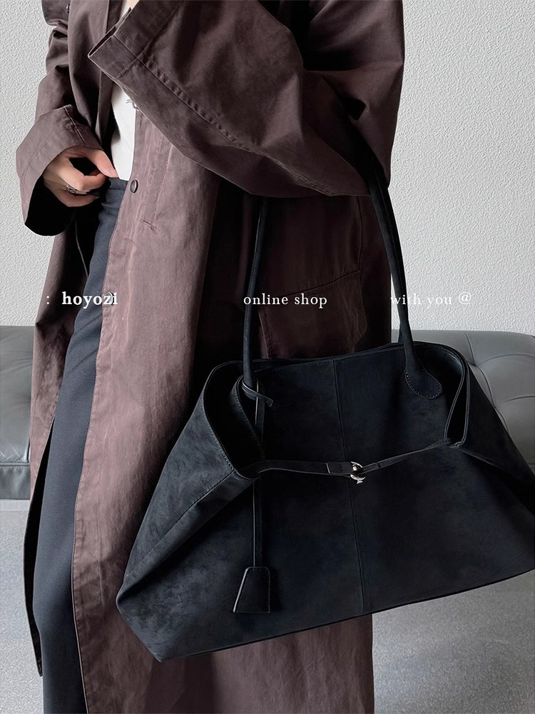 High-Texture Tote Bag For Women Autumn/Winter 2024 New Suede Large Capacity Commuter Handbag Shoulder Travel Bag - Thumbnail 6