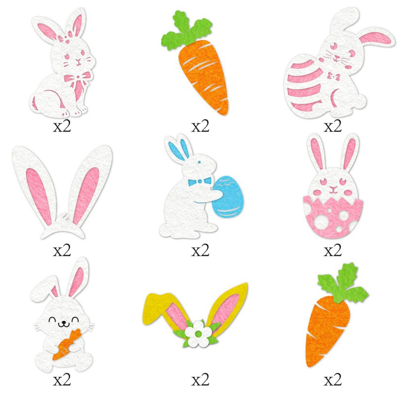 Europa y los Estados Unidos nuevos huevos de conejo y zanahoria fieltro decoración de Pascua