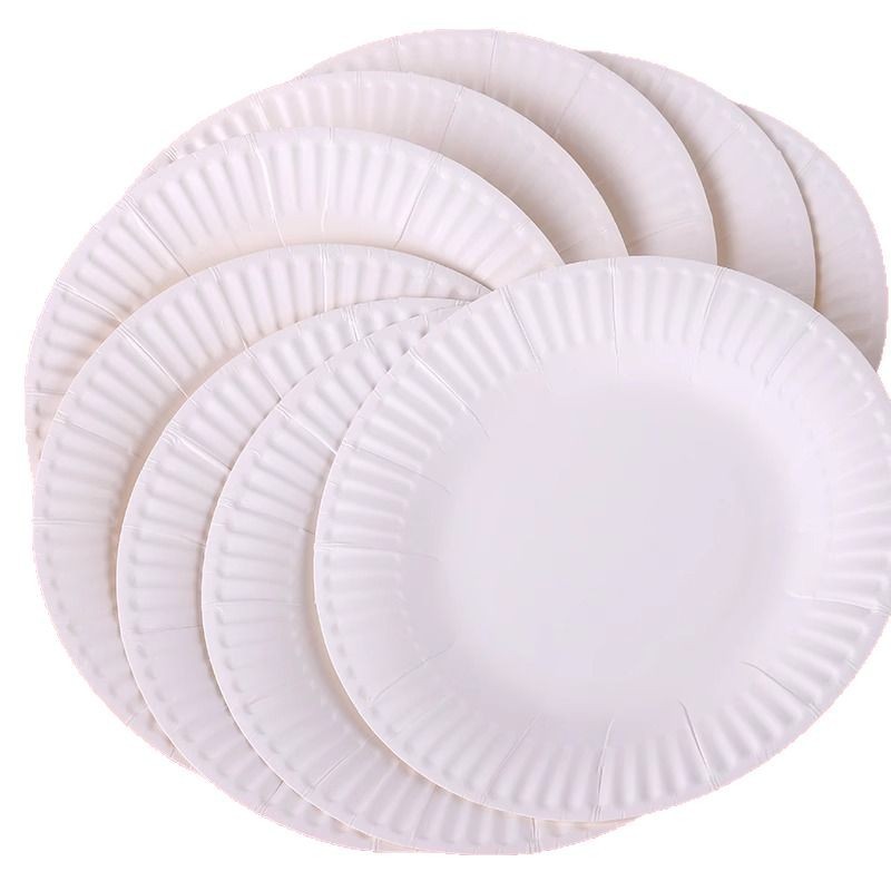 20 Pack Birthday Cake Plate Picnic Party Tableware Paper Plate Kindergarten Art Painting White Paper Plate