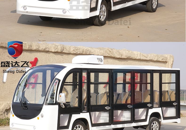8-11-14-17-Seat Electric Sightseeing Car Fully Enclosed with Door Scenic Spot Tour Shuttle Hotel B&B Reception Car