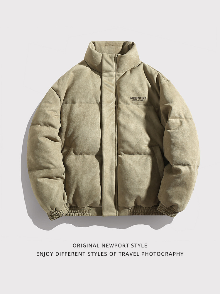 Nuevo abrigo de pan engrosado pareja marca de moda abrigo de algodón acolchado Abrigo acolchado de gamuza retro americano para hombres y mujeres invierno