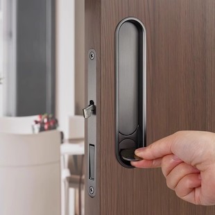 Solid Wood Sliding Door Lock, Black Pocket Door Lock, Balcony Bathroom Kitchen Door Lock, Keyless