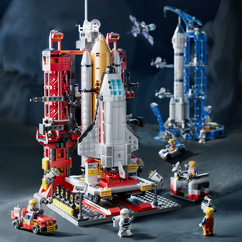 Строительные блоки (Lego) космическая серия, 107–4392 деталей, наборы подарочные ракета и станция