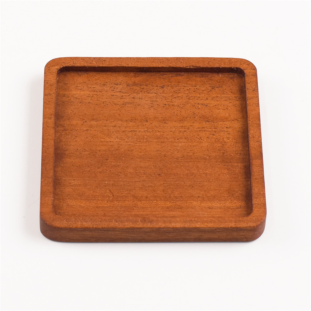 Creativo posavasos de madera maciza logo palabra grabada bandeja de té de madera bandeja de té bandeja de té bandeja de té bandeja de té bandeja de té de madera almohadilla de aislamiento térmico de estilo japonés