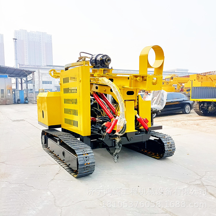 鸿辉机械光伏钻孔机 全液压斜坡履带打桩机 可升降链轨太阳能钻机