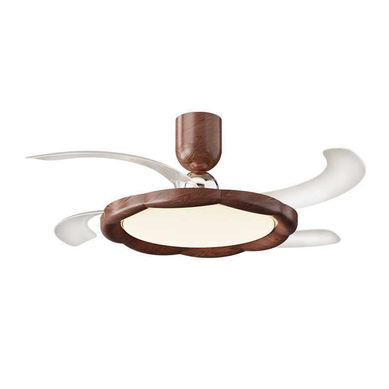 Ventilador invisible 2026 nuevo estilo de estética de la dinastía Song, lámpara de ventilador de techo del restaurante de nuez Zhongshan 412L