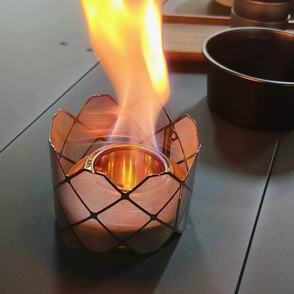 Наружная сверхлегкая нержавеющая сталь ветрозащитная печь пластина спиртовой плиты кронштейн травления сетки абажур 2-в-1