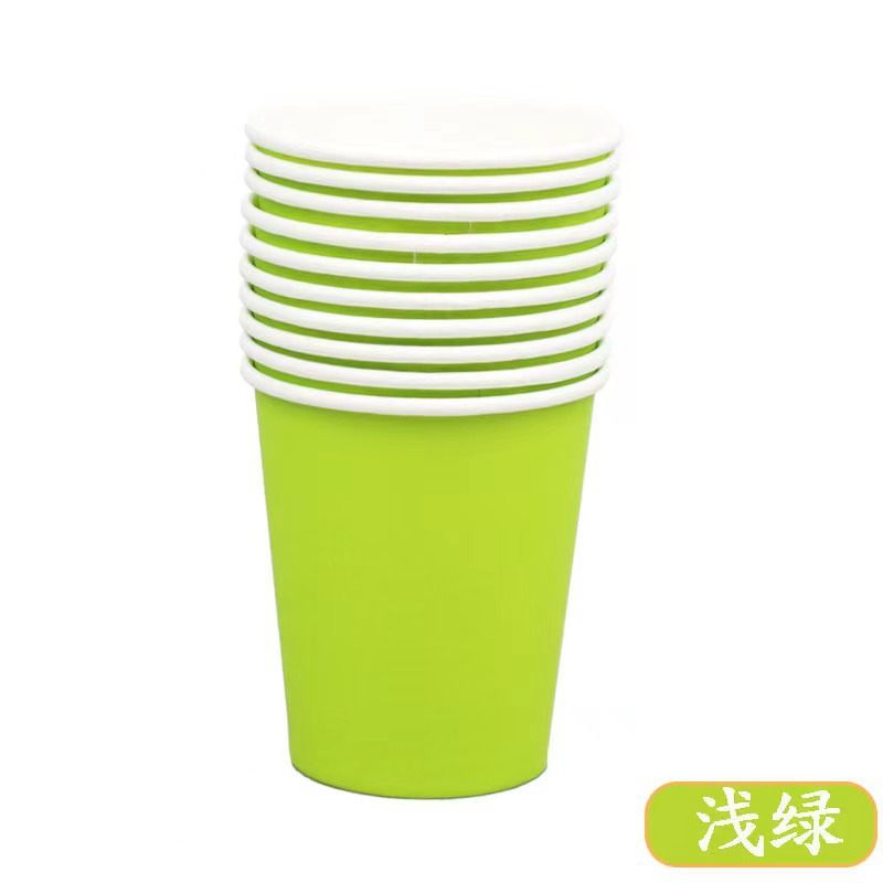 Decoración de la fiesta de picnic tazas novedosas de color sólido con rayas de cumpleaños suministros de tazas de papel desechables coloridas