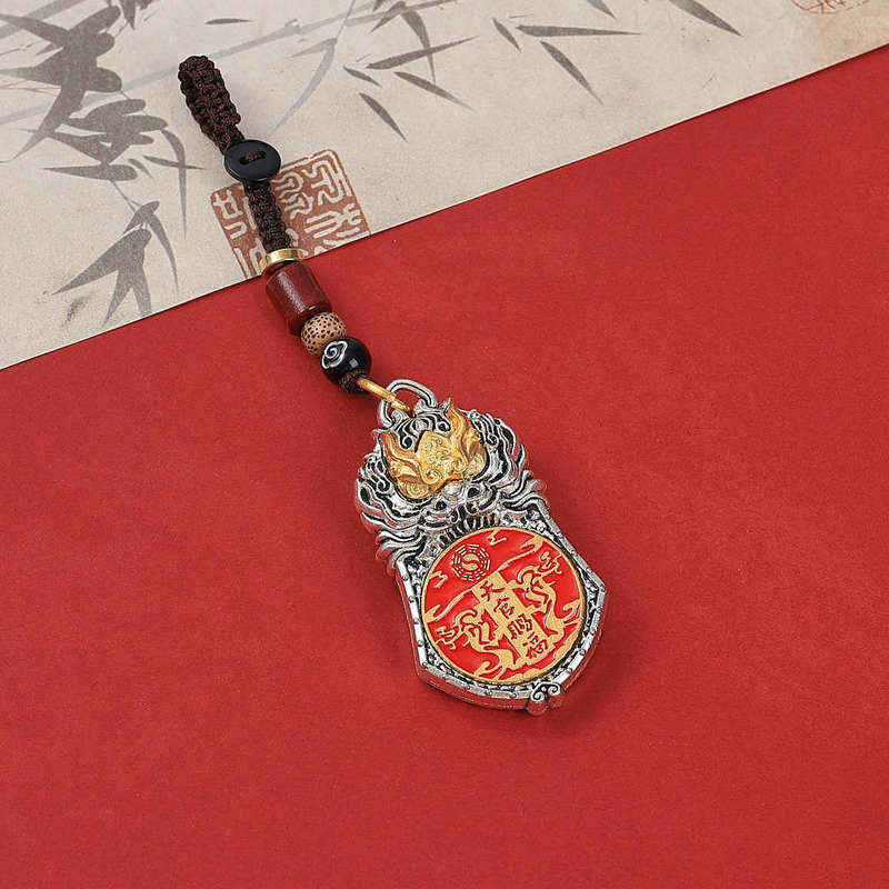国风吞金兽天官赐福汽车挂件钥匙扣山鬼牌转转手把件饰品配件批发|undefined