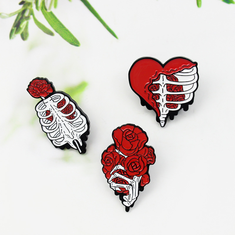 Punk Flower Alloy Flowers Unisex Brooches display picture 3