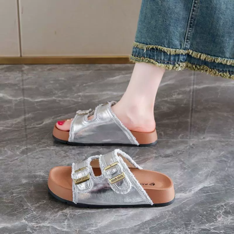 Модные летние новые женские тапочки Boken на толстой подошве с кисточками, удобные женские сандалии