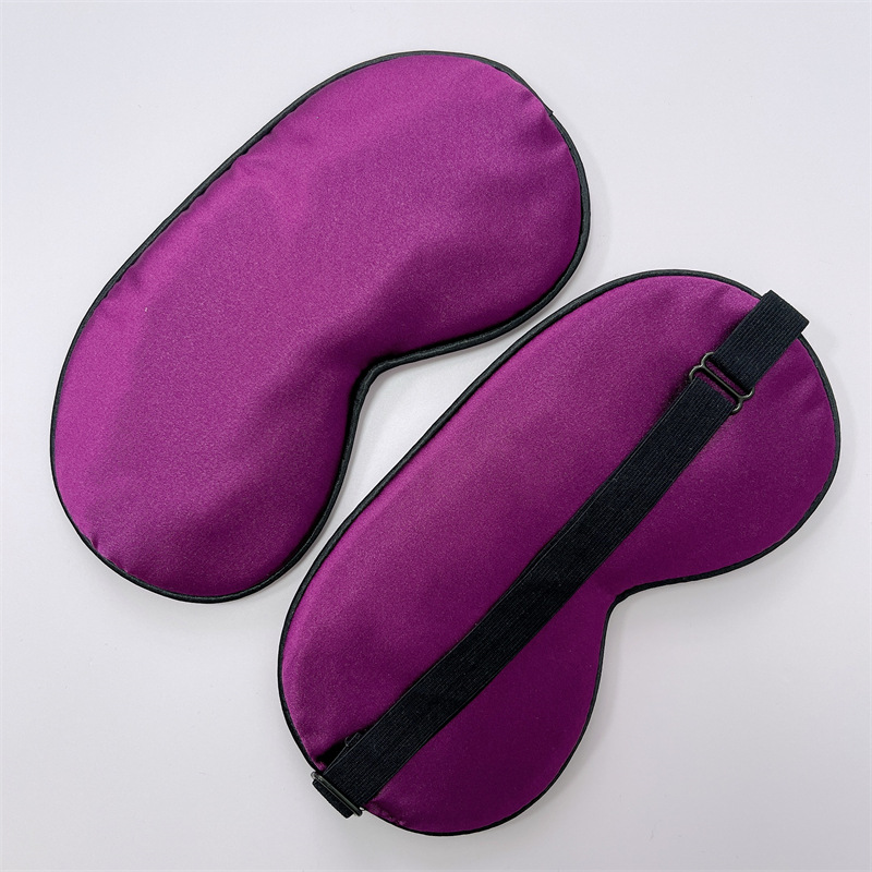 Máscara de ojo de seda para dormir de doble cara de seda artificial Máscara de ojo de sombreado de seda de mora color sólido máscara de ojo de satén en stock al por mayor