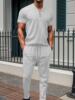 Men's Solid Half Zip Up Jacket & Top stitching Design Pants|ru