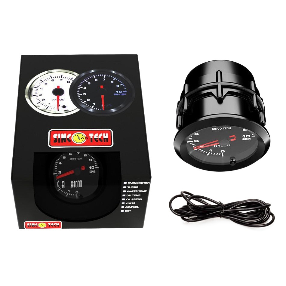 SINCOTECH motor paso a paso de alta velocidad de 2 pulgadas de 7 colores LED reloj digital Reloj de carreras negro 52mm DO636