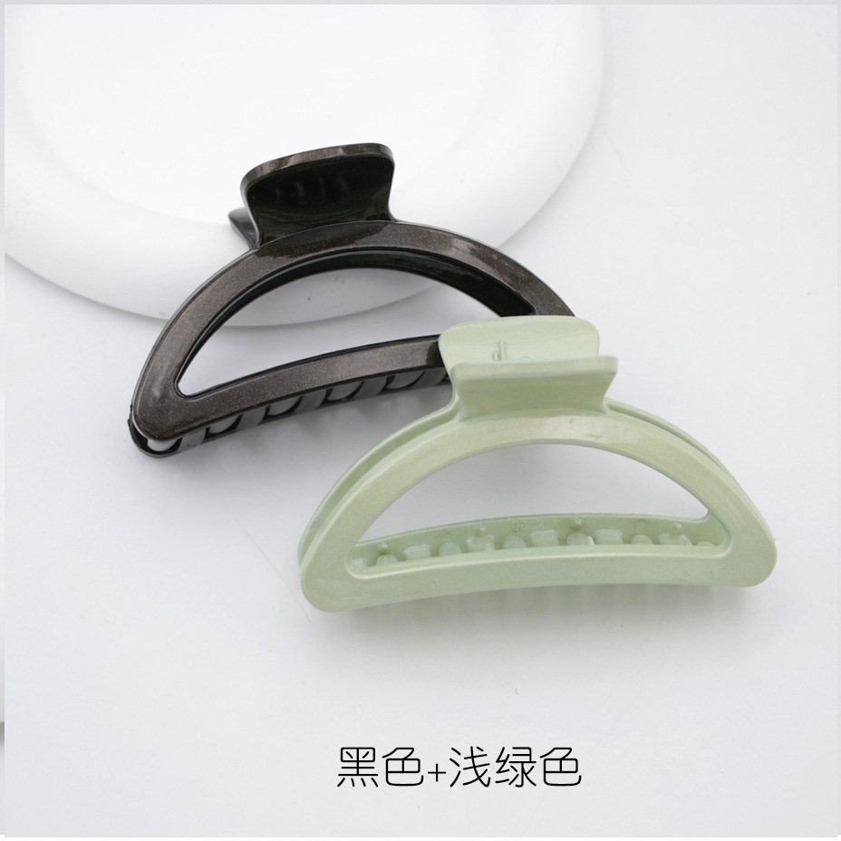 Clip de garra medio tiburón clip semicírculo arco medio grande simple horquilla hembra espalda Cabeza horquilla de alta gama clip joyería