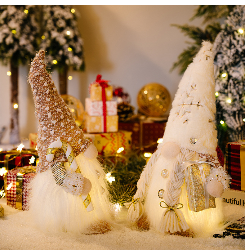 Mignon Longue Barbe En Peluche Bonnet Béquille Rudolf Poupée Décorations De Noël display picture 5