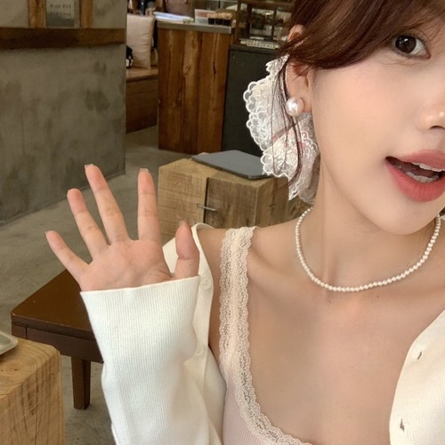 Shi Family Pearl Earrings 2024 New High-End Earrings 925 Silver Needle Earrings for Women, Light Luxury and Elegant Earring Clips