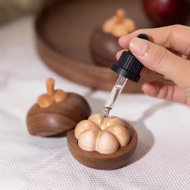 "Cross-Border Hot Products Are Shipped in Seconds" Mangosteen Creative Aromatherapy Ornaments Diffuser Wood Black Walnut Solid Wood Fireless Aromatherapy